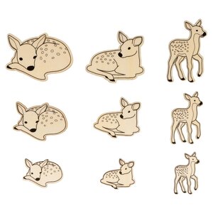 18 Mini décorations en bois - Faons