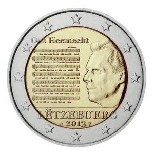 2 euros commémorative Luxembourg 2013 - Hymne national.