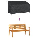 vidaXL Housse de banc de jardin Noir 165 x 70 x 65 / 94 cm Tissu 210D