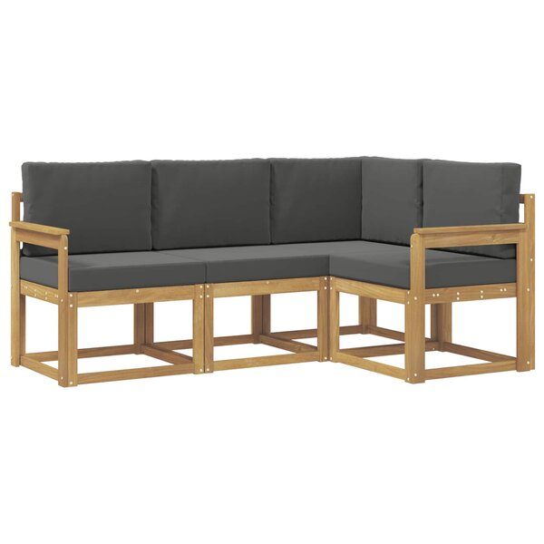 vidaXL Ensemble de canapés d'extérieur 4 Pièces Blanc et anthracite