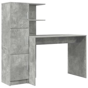 vidaXL Bureau avec rangement 2 Pièces Gris béton 102 x 50 x 124 cm