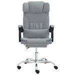 vidaXL Fauteuil de massage inclinable de bureau Gris clair Tissu