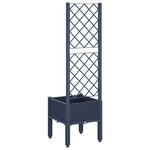 vidaXL Jardinière avec treillis bleu gris 40x40x142 cm PP