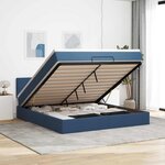 VidaXL Cadre de lit ottoman avec matelas bleu 160x200 cm tissu