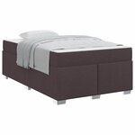 vidaXL Cadre de lit avec matelas Marron foncé 120 x 200 cm tissu