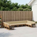 vidaXL Ensemble de canapés d'extérieur 10 pc Naturel et Beige