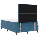 Lit Box Spring vidaXL avec Matelas et LED Bleu Foncé 120x200 cm Velours