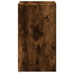 vidaXL Armoire de chevet et lumières LED chêne fumé bois d'ingénierie