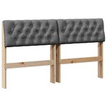 vidaXL Tête de lit capitonnée Gris foncé 150 cm Pin massif