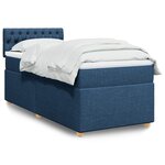 vidaXL Sommier à lattes de lit avec matelas Bleu 100x200 cm Tissu