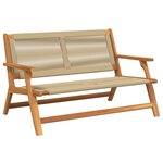 vidaXL Chaise de Jardin avec Table 3 Pièces Beige Bois Massif d'Acacia