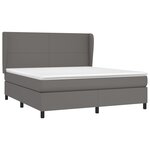 vidaXL Sommier à lattes de lit avec matelas Gris 160x200 cm Similicuir