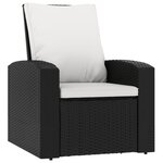 vidaXL Fauteuil inclinable de jardin avec coussins noir résine tressée