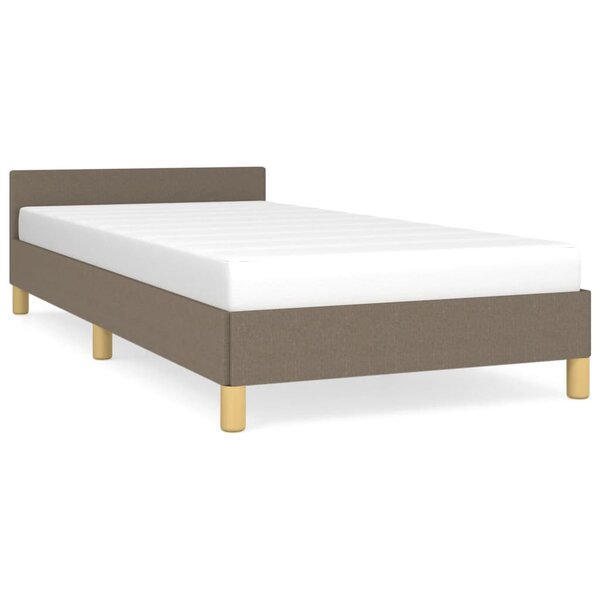 vidaXL Cadre de lit avec tête de lit Taupe 90x190 cm Tissu