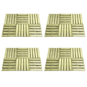 vidaXL Dalles de terrasse 24 Pièces 50x50 cm Bois Vert