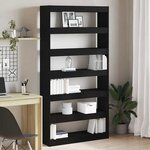 vidaXL Bibliothèque Noir Bois d'ingénierie