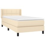 vidaXL Sommier à lattes de lit avec matelas Crème 100x200 cm Tissu