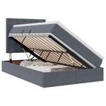 vidaXL Lit avec rangement et matelas Gris foncé 120 x 200 cm Velours