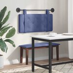 vidaXL Tête de lit suspendue Avec lumière LED Bleu police Velours