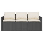vidaXL Ensemble à manger de jardin coussins 2Pièces noir résine tressée