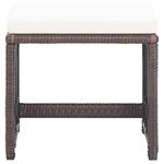 vidaXL Tabourets de jardin lot de 4 et coussins Résine tressée Marron