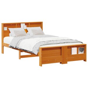 vidaXL Cadre de lit Brun cire 120 x 200 cm Bois d'ingénierie