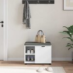vidaXL Banc d'entrée avec coussin Uni Blanc 60 x 38 x 46 cm