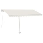 vidaXL Auvent manuel rétractable sur pied 400x300 cm Crème