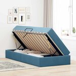 vidaXL Lit avec rangement et matelas Bleu foncé 100 x 200 cm Velours