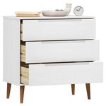 vidaXL Commode MOLDE Blanc 80x40x80 cm Bois de pin massif