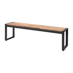 Banc en acier & bois d'acacia - lot de 2 - bolero -  - acier et bois 1600x380x450mm