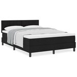 vidaXL Lit à ressort avec matelas Noir 140x190 cm en tissu