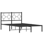 vidaXL Cadre de lit métal sans matelas avec tête de lit noir 120x200cm