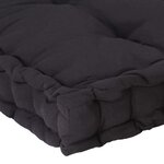 vidaXL Coussin de plancher de palette Coton 120x40x7 cm Noir