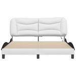 vidaXL Cadre de lit avec lumières LED blanc noir 160x200 cm similicuir