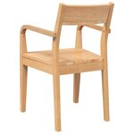 vidaXL Chaises à manger 2 Pièces bois massif naturel caoutchouc