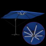 vidaXL Parasol Roma à Bras Déporté Bleu  Noir 352 x 251 x 265 cm