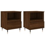 vidaXL Tables de chevet 2 Pièces chêne marron 40x35x50 cm bois ingénierie
