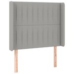 vidaXL Sommier à lattes de lit matelas LED Gris clair 90x200cm Tissu