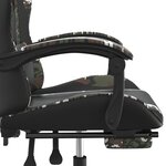 vidaXL Chaise de jeu pivotante repose-pied Noir camouflage Similicuir