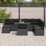 vidaXL Ensemble de canapé de jardin 9 Pièces Noir Poly rotin