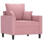 vidaXL Fauteuil avec repose-pied Rose 60 cm Velours