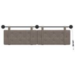 vidaXL Tête de lit suspendue Avec lumière LED Gris PU antique