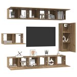 vidaXL Ensemble meuble TV 8 Pièces Chêne artisanal Bois d'ingénierie