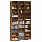 vidaXL Armoire à CD Chêne fumé 102x23x177 5 cm Bois d'ingénierie