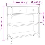 vidaXL Table console sonoma gris 72 5x25x75 cm bois d'ingénierie