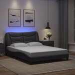 vidaXL Cadre de lit avec lumières LED gris 120x200 cm similicuir