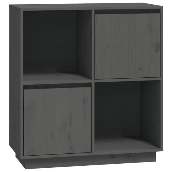 vidaXL Buffet Gris 74x35x80 cm Bois massif de pin