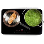 DOMO DO333IP - Plaque a induction double feux - 3500W  - Touchscreen - Minuteur numérique 3h - 7 niveaux de puissance - 20cm