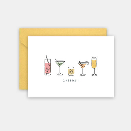 Lot de 25 cartes de voeux cocktail